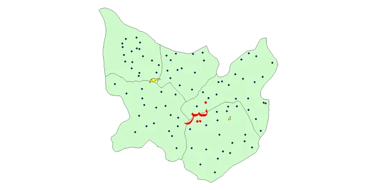 نقشه شیپ فایل تقسیمات سیاسی شهرستان نیر + pdf