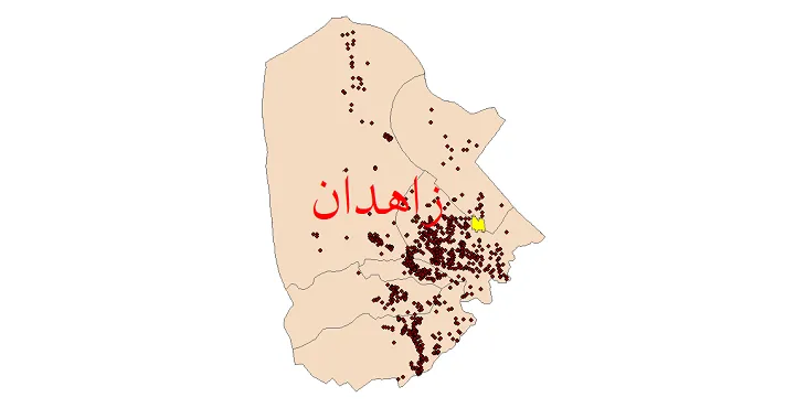 دانلود نقشه شیپ فایل (GIS) تقسیمات سیاسی شهرستان زاهدان سال 1400