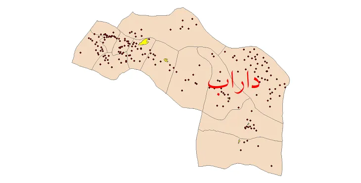 دانلود نقشه شیپ فایل (GIS) تقسیمات سیاسی شهرستان داراب سال 1400