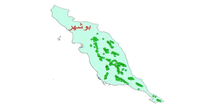 دانلود نقشه شیپ فایل کیفیت آب چاه های استان بوشهر