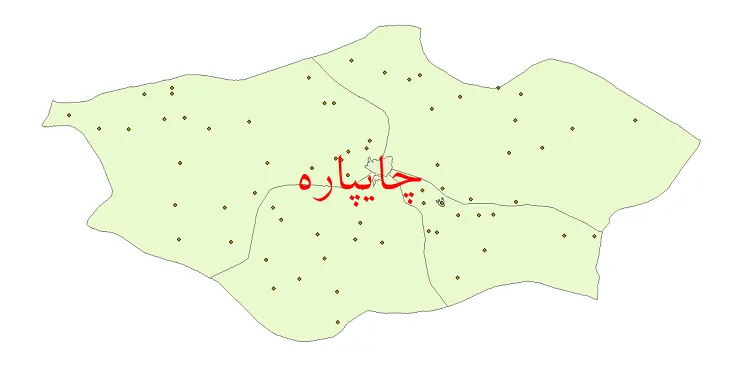 نقشه شیپ فایل تقسیمات سیاسی شهرستان چایپاره + pdf