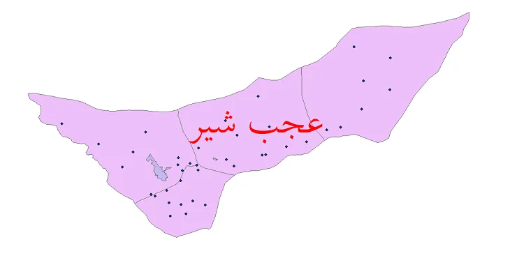نقشه شیپ فایل تقسیمات سیاسی شهرستان عجبشیر + pdf