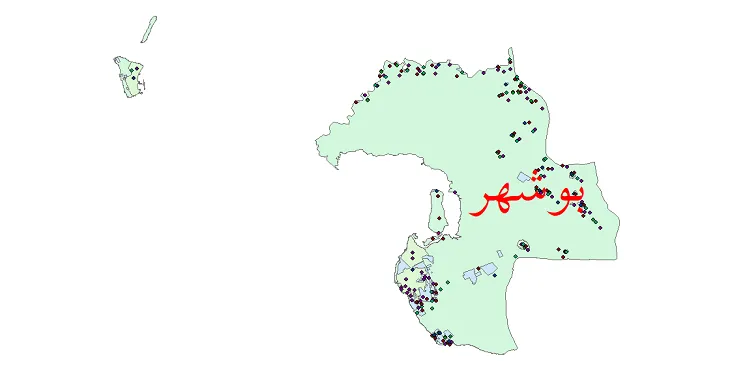 دانلود نقشه جمعیت نقاط شهری و روستایی شهرستان بوشهر از سال 1335 تا 1395