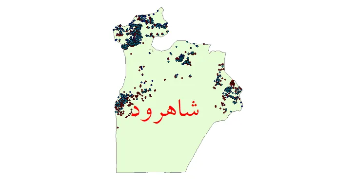 نقشه جمعیت شهرها و روستاهای شهرستان شاهرود از سال 35 تا 95